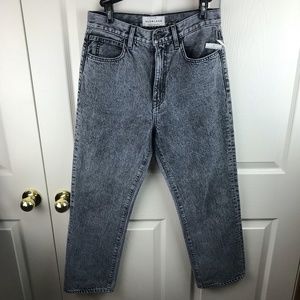 NWOT Slvrlake London Crop Tennessee Moon Jeans Black Gray Size 28 High Rise